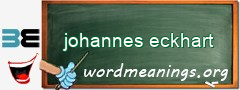 WordMeaning blackboard for johannes eckhart